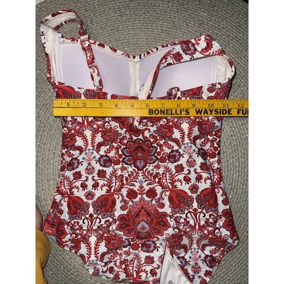 Niptuck Swim womens one piece bathing suit red Floral print size 4 Boho Bright - Picture 9 of 9